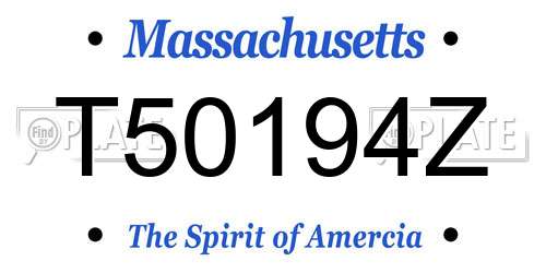 T50194Z Massachusetts License Plate