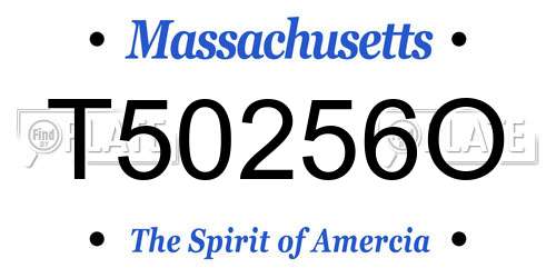 T50256O Massachusetts License Plate
