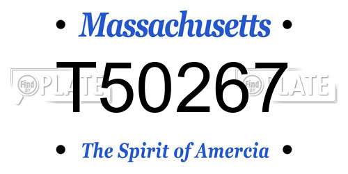 T50267 Massachusetts License Plate