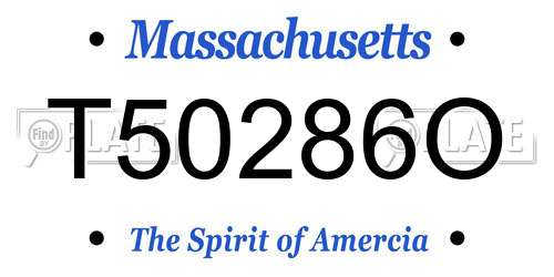 T50286O Massachusetts License Plate