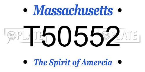 T50552 Massachusetts License Plate