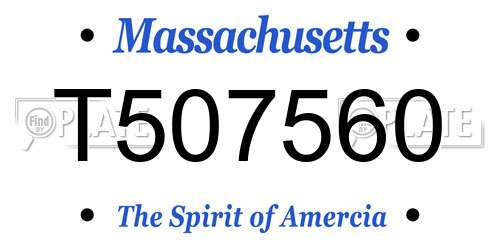 T507560 Massachusetts License Plate