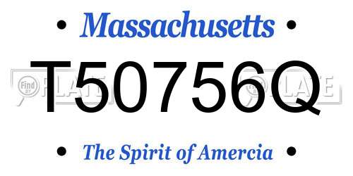 T50756Q Massachusetts License Plate