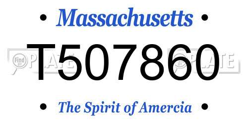 T507860 Massachusetts License Plate