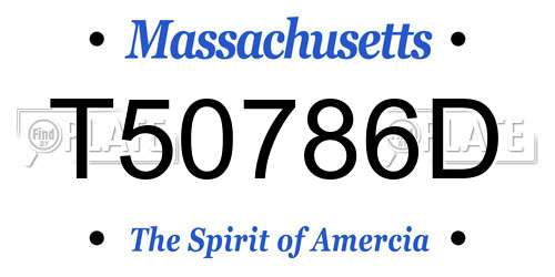 T50786D Massachusetts License Plate