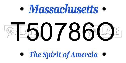 T50786O Massachusetts License Plate