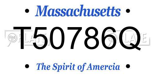 T50786Q Massachusetts License Plate
