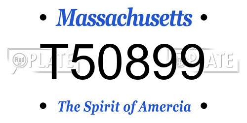 T50899 Massachusetts License Plate