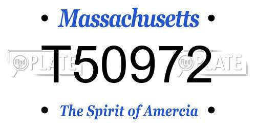 T50972 Massachusetts License Plate