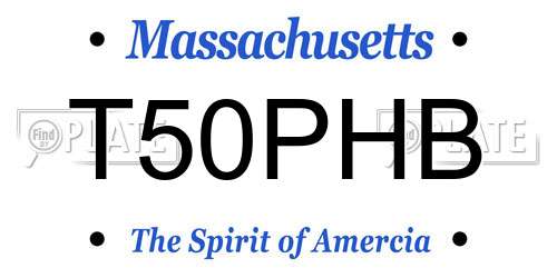 T50PHB Massachusetts License Plate