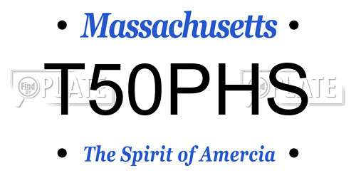 T50PHS Massachusetts License Plate
