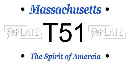 T51 Massachusetts License Plate