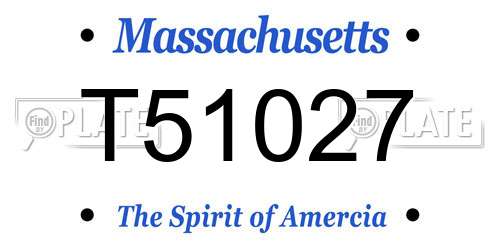 T51027 Massachusetts License Plate