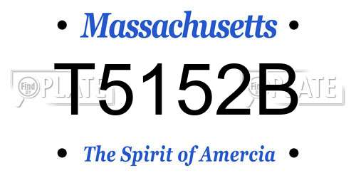 T5152B Massachusetts License Plate