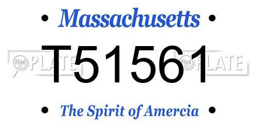 T51561 Massachusetts License Plate