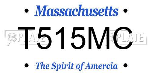 T515MC Massachusetts License Plate