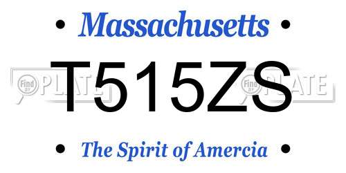 T515ZS Massachusetts License Plate