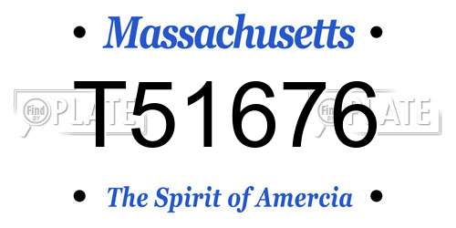 T51676 Massachusetts License Plate