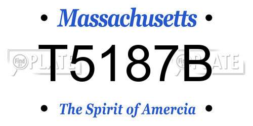T5187B Massachusetts License Plate