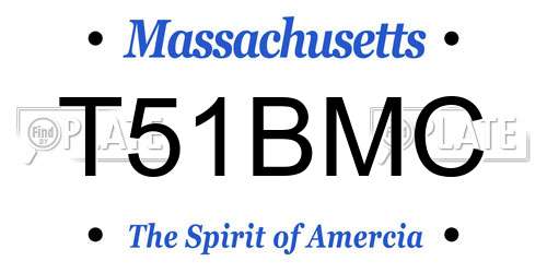 T51BMC Massachusetts License Plate