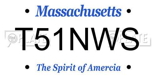 T51NWS Massachusetts License Plate