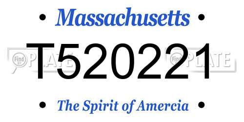 T520221 Massachusetts License Plate