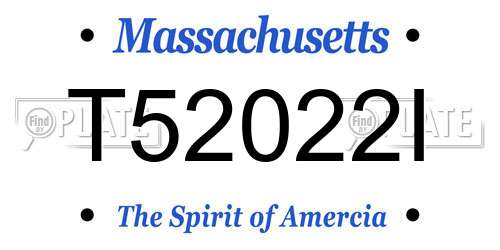 T52022I Massachusetts License Plate