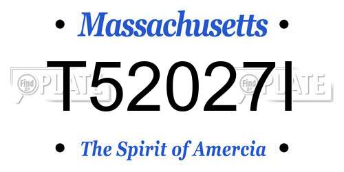 T52027I Massachusetts License Plate