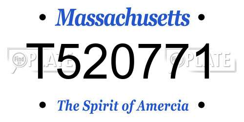 T520771 Massachusetts License Plate