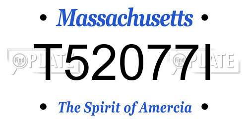 T52077I Massachusetts License Plate