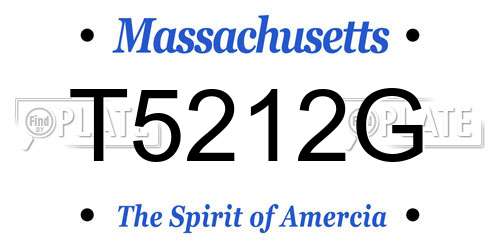 T5212G Massachusetts License Plate