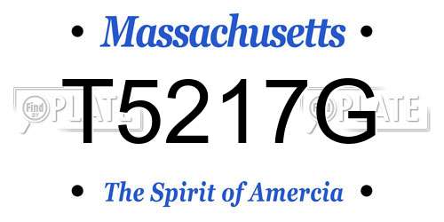 T5217G Massachusetts License Plate