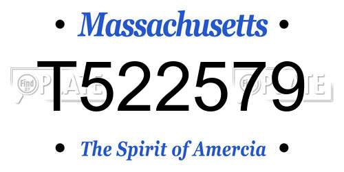 T522579 Massachusetts License Plate