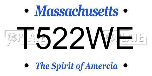 T522WE Massachusetts License Plate
