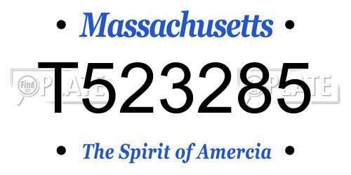 T523285 Massachusetts License Plate