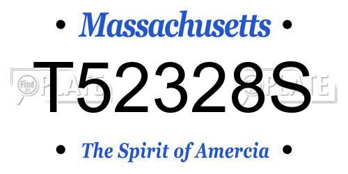 T52328S Massachusetts License Plate