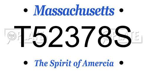 T52378S Massachusetts License Plate