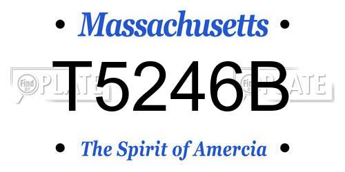 T5246B Massachusetts License Plate