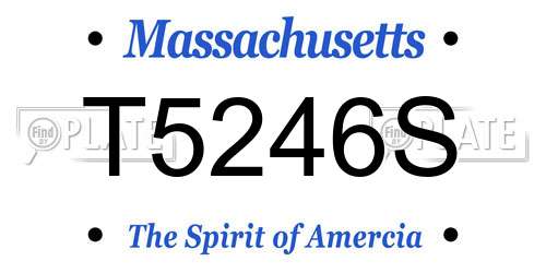 T5246S Massachusetts License Plate
