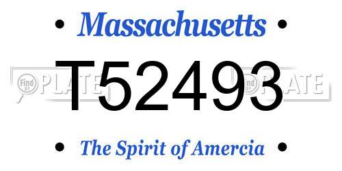 T52493 Massachusetts License Plate