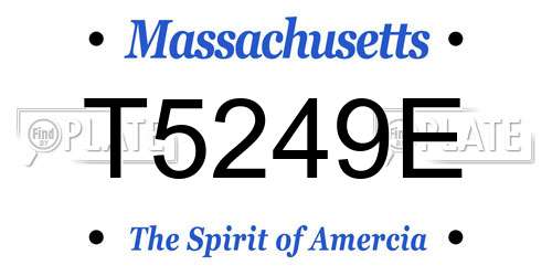 T5249E Massachusetts License Plate