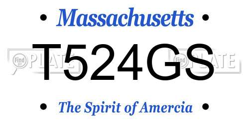 T524GS Massachusetts License Plate