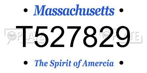 T527829 Massachusetts License Plate