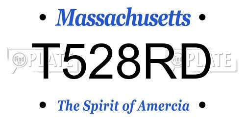 T528RD Massachusetts License Plate