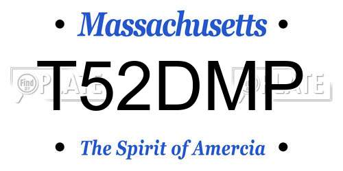 T52DMP Massachusetts License Plate