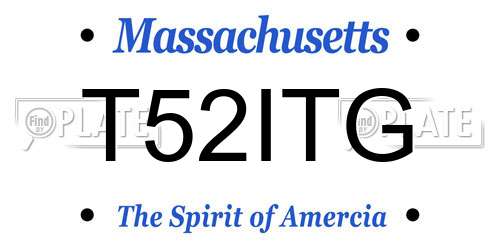T52ITG Massachusetts License Plate