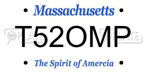 T52OMP Massachusetts License Plate