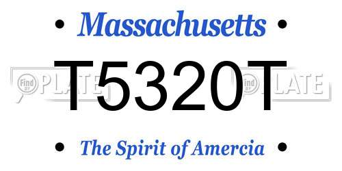 T5320T Massachusetts License Plate