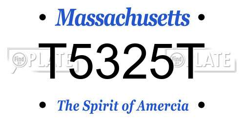 T5325T Massachusetts License Plate