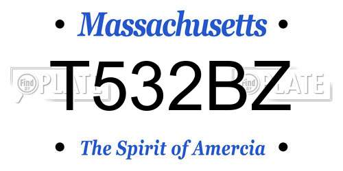 T532BZ Massachusetts License Plate